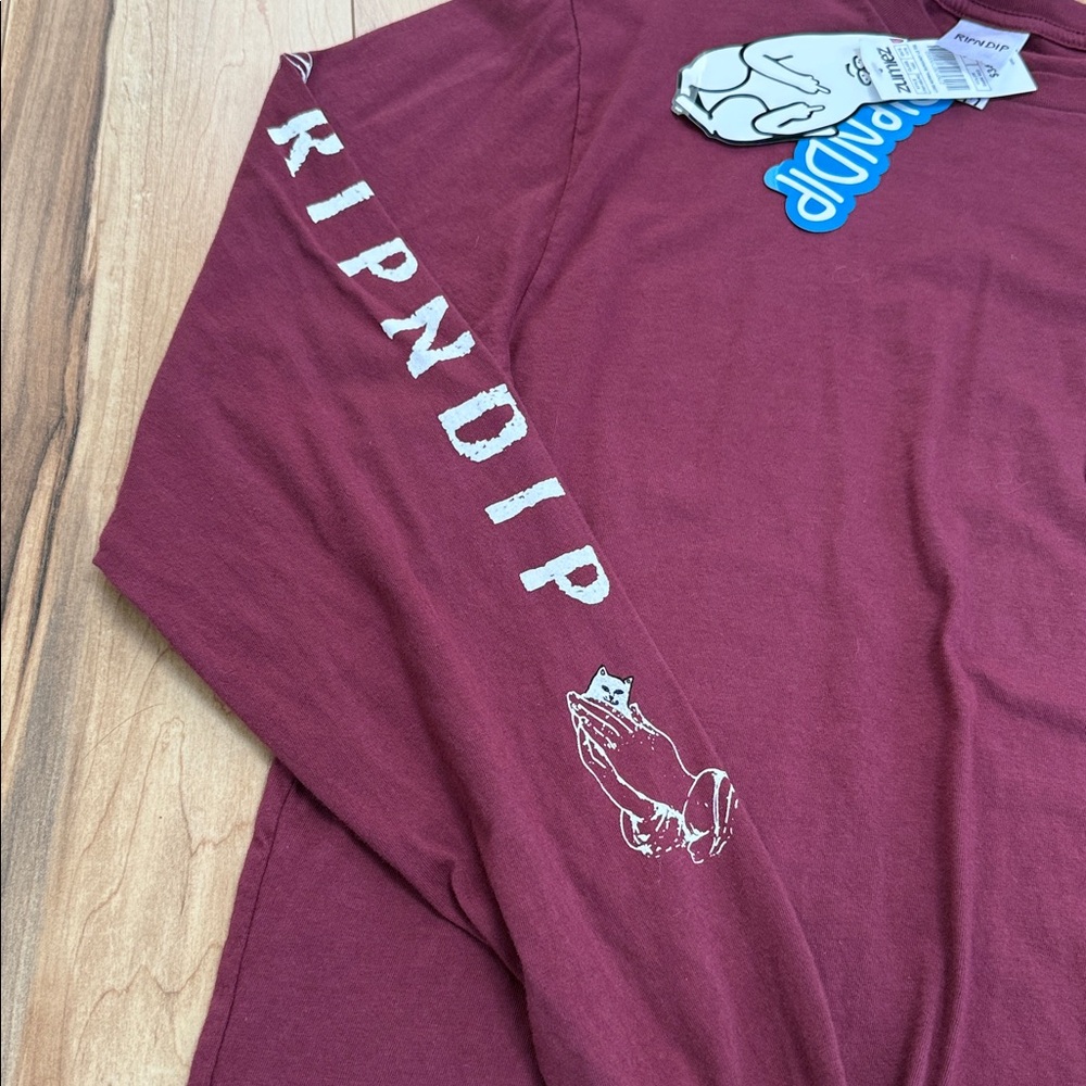 Ripndip Maroon Long Sleeve Mens - Picture 5 of 6
